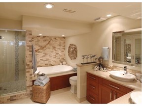 The ensuite off the master bedroom of the Stewart home in the community of Rio Terrace in southwest Edmonton.