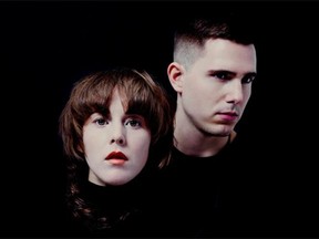 From left, Megan James and Corin Roddick of Edmonton synth-pop duo Purity Ring.