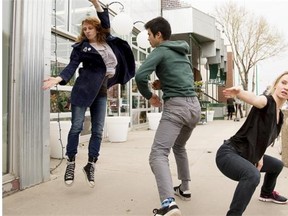 From left, Mile Zero Dance’s artistic director Gerry Morita, Richard Lee and Amber Borotsik