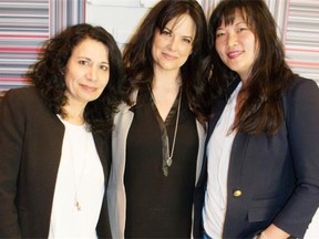 From left, Susan Miskiman, Allison Jones and Sue Austin at the Ron White cocktail reception on April 17 at Holt Renfrew.