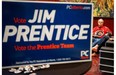 A glum Calgary Flames fan and Jim Prentice supporter on election night at the PC party headquarters in Calgary