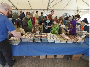 A good-sized crowd was on hand for Free Comic Book Day, the annual celebration of the North American art form that has never been more popular than it is today at Happy Harbor Comics in Edmonton on Saturday May 2, 2015.