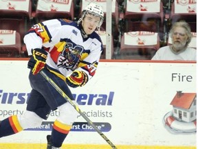 Erie Otters forward Connor McDavid warms up prior to Thursday’s Ontario Hockey League playoff game against the Sault Ste. Marie Greyhounds at Essar Centre in Sault Ste. Marie, Ont.