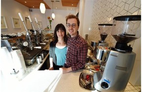 Peter West and his wife Cristiane Tassinari run the new Coffee Bureau, a cafe designed as an homage to the Mad Men era.