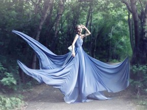 Michelle Elizabeth models a dress from Spring 2014 by designer Trisha Pasnak.