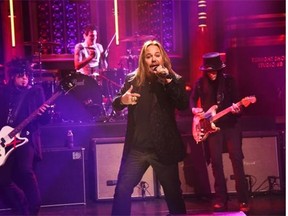 Motley Crue perform during a taping of The Tonight Show Starring Jimmy Fallon in January.