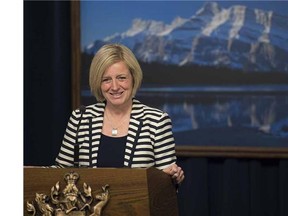 Alberta Premier-designate Rachel Notley spoke with the media May 6, 2015 at the Legislature.