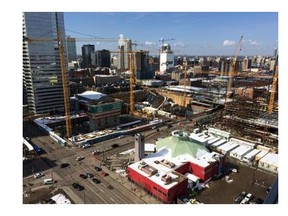 From the 16th floor of Epcor Tower, Edmonton development in full spring bloom.