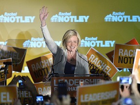 Alberta NDP leader Rachel Notley speaks on stage after being elected Alberta's new premier in Edmonton on Tuesday, May 5, 2015.
