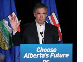 PC leader Jim Prentice speaks at his campaign headquarters in downtown Calgary after his party was decimated in the 2015 Alberta election May 5, 2015.