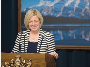 Rachel Notley speaks to the media Wednesday. She will have to create a functioning government out of her enthusaistic but inexperienced new crowd of MLAs.