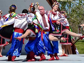 Shumka dancers take part in the first event of the summer, a Celebration of Dance, at the opening weekend of the Ukrainian Cultural Heritage Village on May 18, 2015.