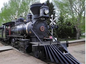 The steam engine pulls a train through the grounds at Fort Edmonton Park on Monday, May 20, 2013. Edmonton Journal/FILE