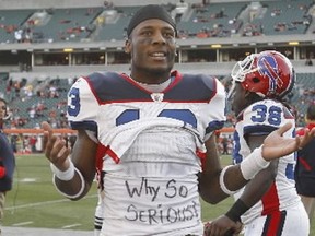 Former Buffalo Bills wide receiver Stevie Johnson wants everyone to take it easy.