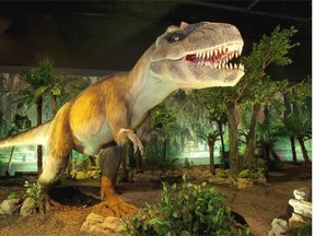 The Telus World of Science exhibit Dinosaurs Unearthed places life-size models in realistic settings.