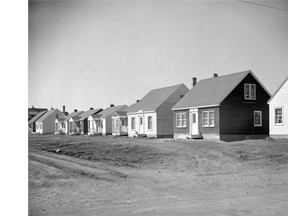 These cookie-cutter houses were built in north Edmonton in 1944-45, a response to a severe lack of accommodation for servicemen and their families, blamed on a wartime labour shortage.
