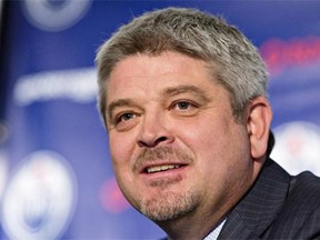 Todd McLellan speaks during a press conference after the Edmonton Oilers announced him as their new head coach on May 19, 2015.