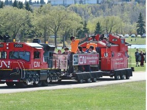 Train rides at Get Ready in the Park, an emergency preparedness exercise at Edmonton’s Hawrelak Park on May 9, 2015.