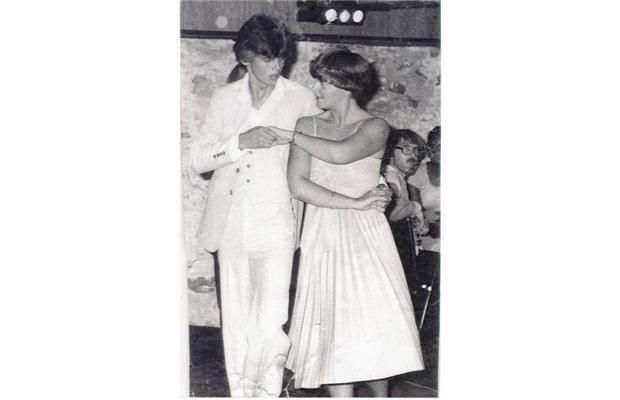 Jack Nickerson placed second in this 1978 disco-dancing contest with fellow competitor, Charmaine Tibbo.