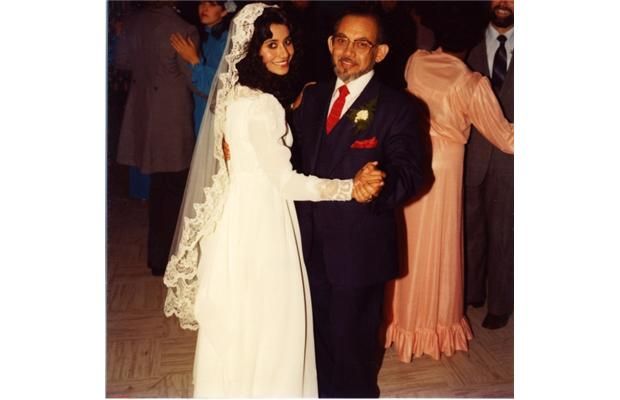 From left, Jude De Almeida and her father Antony De Almeida dancing at Jude's 1983 wedding