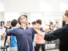 Artistic director Jean Grand-Maitre works with Alberta Ballet company artists. Audience members for the Creation Experience will get to watch Grand-Maitre choreograph a new ballet May 30 at 7 p.m.