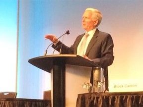 Bruce Anderson, chairman of Abacus Data, speaks at the Federation of Canadian Municipalities, at the Shaw Conference Centre on June 7, 2015.