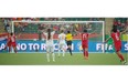 China celebrates a goal and a 1-0 win over the Netherlands during a FIFA Women’s World Cup game on June 11, 2015 at Commonwealth Stadium in Edmonton on June 11, 2015.