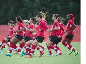 Team Canada Womens Soccer team practiced in Edmonton two days before the Women's World Cup begins on Saturday.