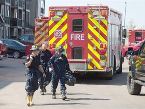 Fire investigators were still at the scene Saturday of a large condo fire that destroyed 106 units inside 301 Clareview Station Drive West in Edmonton on Friday, May 22, in Edmonton.
