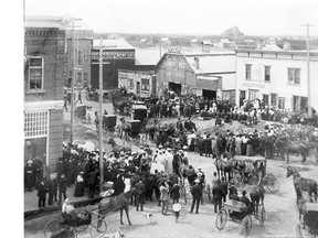Hundreds of people attended the funeral for five of the six miners who died in a fire at the Strathcona Coal Company in 1907. The mine was co-owned by Premier Alexander Rutherford, businessman John Walter and hardware merchant W.E. Ross.