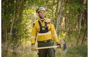 Louis Price, 31, Incident Commander and wildfire ranger with Alberta Agriculture and Forestry near a contained wildfire approximately 22 kilometres east of Slave Lake Alta. on May 27, 2015.