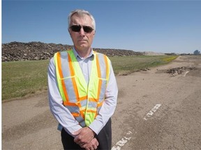 Mark Hall, executive director, Blatchford Redevelopment, provides an update on the environmental remediation results for the development and recycling/reuse numbers from the first stage of building deconstruction and runway removal on May 28, 2015.