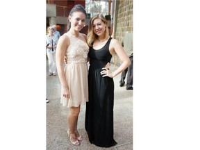 Strathcona High School teachers Allison Beaudoin, left, and Kristina Hoyle at the 2015 Cappies Gala on June 7.
