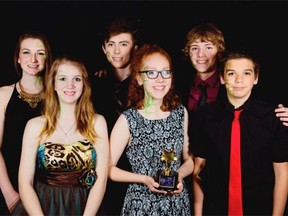 Students from St. Peter the Apostle School won the Cappies award for Outstanding Ensemble in a Play for the Green Shoots in The Secret Garden.