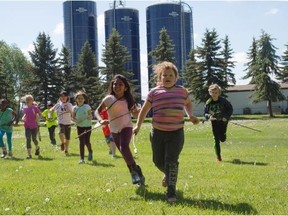 Students visit Jespersen Farm for a week at a time for Farm School near Spruce Grove.