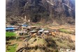 The village of Lamagaon in the Tsum Valley, as seen from a helicopter.