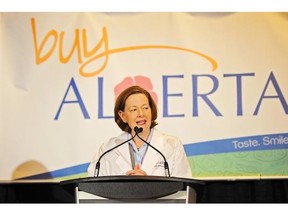 Buy Alberta campaigns have been used over the use to stimulate the provincial economy. There was one in the 1930s, the late 1950s, and in December 2012, then premier Alison Redford helped launch a campaign to help Albertans identify and purchase food products produced and processed in the province.