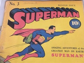 Cover of a rare and valuable 1938 Superman comic that was recently stolen from Happy Harbor Comics store in Edmonton.