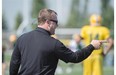 Eskimos Coach Chris Jones says he will shake hands with opposing CFL coaches post-game this season. Jones is pictured here on Monday at the Edmonton Eskimos training camp at Fuhr Sports Park in Spruce Grove.