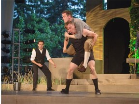 Farren Timoteo, Andrew MacDonald-Smith, Jesse Gervais, Ryan Parker in  As You Like It, Freewill Shakespeare Festival