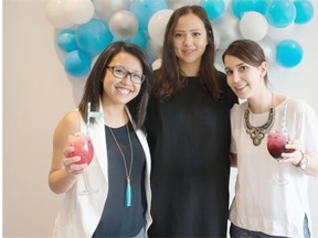 From left, Erika Navarra, Elizabeth Yu and Esther Vara at the 204 Park x Poppy Barley Summer Party on June 14