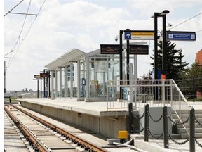 The future LRT station at NAIT station sits empty as delays continue on Edmonton’s Metro line.