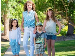 Gemma Caldarella, Mia Cormack, Winston Wong and Jenna Rossmann model some summer fashions from Head, Shoulders, Knees, and Toes in Edmonton.