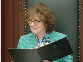 Lt.-Gov. Lois Mitchell delivers the NDP government’s first Speech from the Throne at the Alberta Legislature in Edmonton on June 15, 2015.