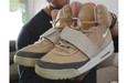 Nike’s Air Yeezy series of sneakers were made in collaboration with Kanye West. These are the tan ones.