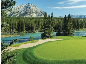 The ninth hole at the Fairmont Banff Springs Golf Course is spectacular.