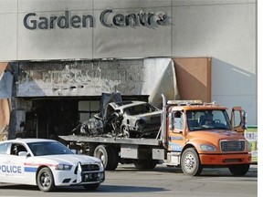 One person died after a car crashed early Friday into South Edmonton Common Walmart Garden Centre.