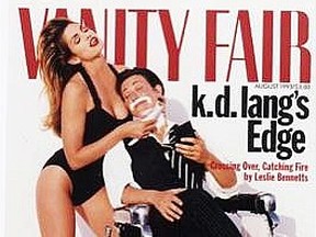 A steamy photo of Edmonton-born singer/songwriter k.d. lang with celebrity model Cindy Crawford on the front cover of Vanity Fair magazine hit Canadian newsstands on this day in 1993.