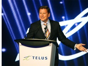 Telus Corporation’s executive chairman Darren Entwistle announced in Edmonton on June 19, 2015, that the company will be making a big infrastructure investment in Edmonton. (PHOTO BY LARRY WONG/EDMONTON JOURNAL)