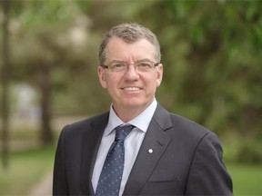 New University of Alberta president Dave Turpin poses for a photo at the U of A in Edmonton on June 29, 2015.